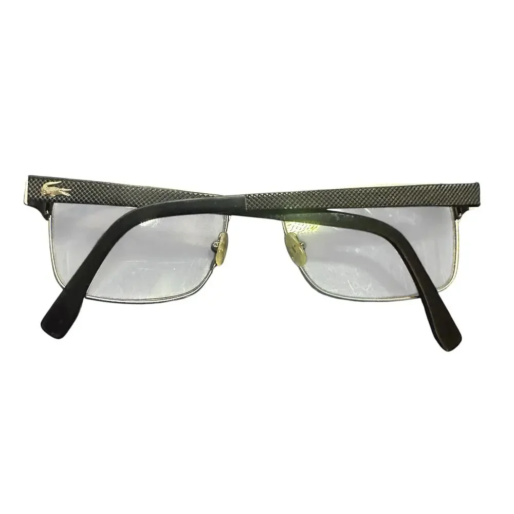 Lacoste L2198 Eyeglasses Black Semi Rim Rectangular 55-18-145 unisex
